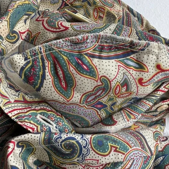 J.G. Hook Vintage Paisley Print Midi Dress Short Sleeve Button Front Sz 14 - Picture 12 of 13